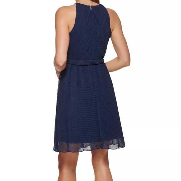 DKNY Navy Blue Petite Halter Mini Dress 8P - Picture 2 of 8